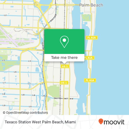 Texaco Station West Palm Beach map