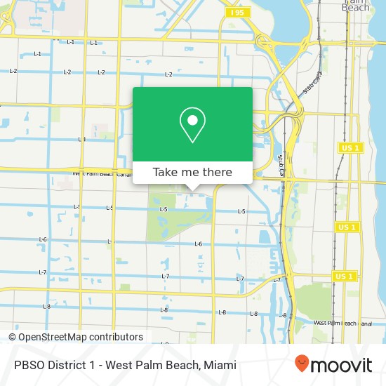 PBSO District 1 - West Palm Beach map