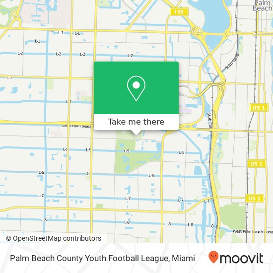 Mapa de Palm Beach County Youth Football League