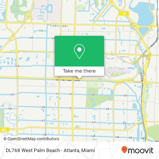 DL768 West Palm Beach - Atlanta map