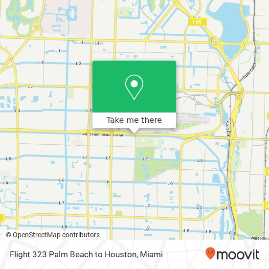 Flight 323 Palm Beach to Houston map