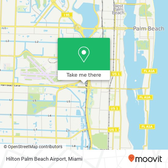 Hilton Palm Beach Airport map