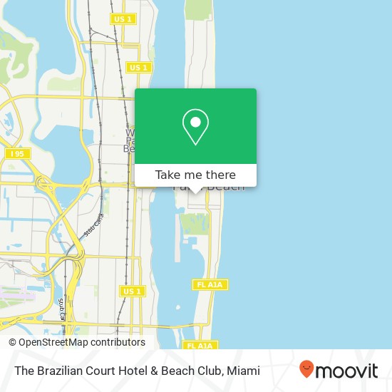 The Brazilian Court Hotel & Beach Club map