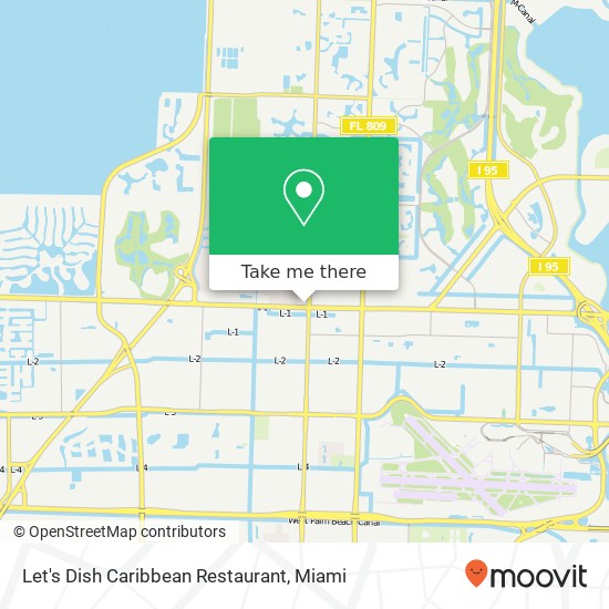 Mapa de Let's Dish Caribbean Restaurant