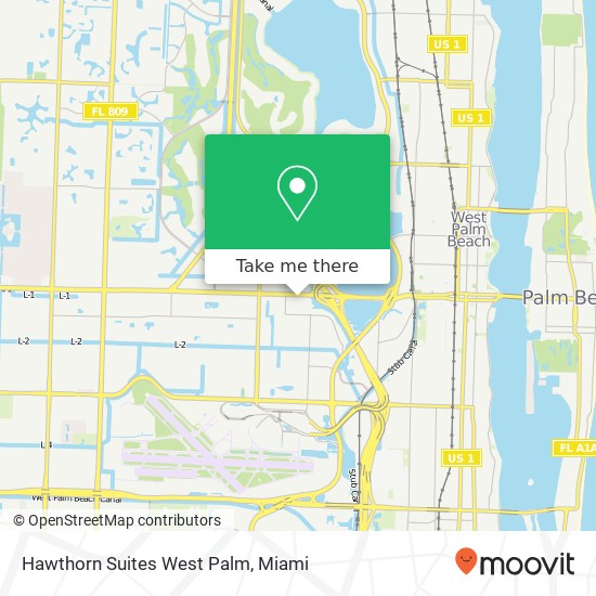 Mapa de Hawthorn Suites West Palm