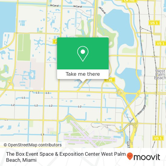 Mapa de The Box Event Space & Exposition Center West Palm Beach