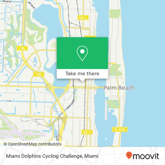 Mapa de Miami Dolphins Cycling Challenge