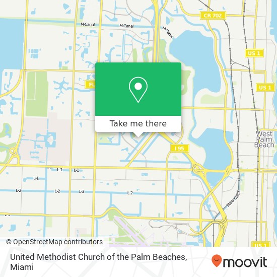 United Methodist Church of the Palm Beaches map