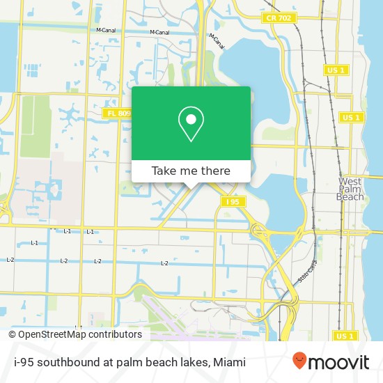 i-95 southbound at palm beach lakes map