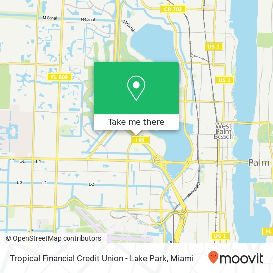 Tropical Financial Credit Union - Lake Park map