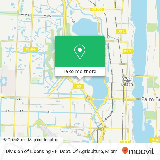 Division of Licensing - Fl Dept. Of Agriculture map