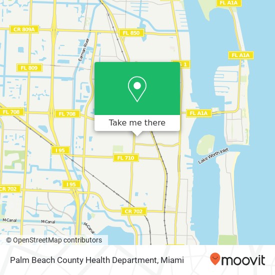 Mapa de Palm Beach County Health Department