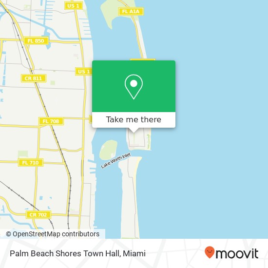 Palm Beach Shores Town Hall map