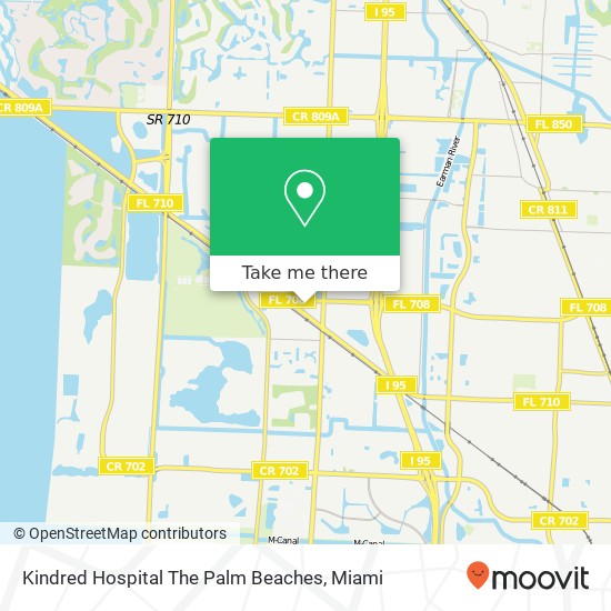 Kindred Hospital The Palm Beaches map