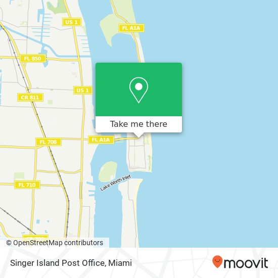 Singer Island Post Office map