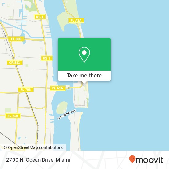 Mapa de 2700 N. Ocean Drive