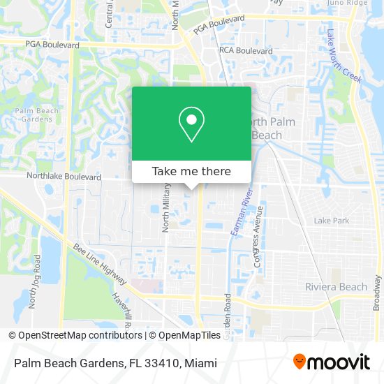 Mapa de Palm Beach Gardens, FL 33410