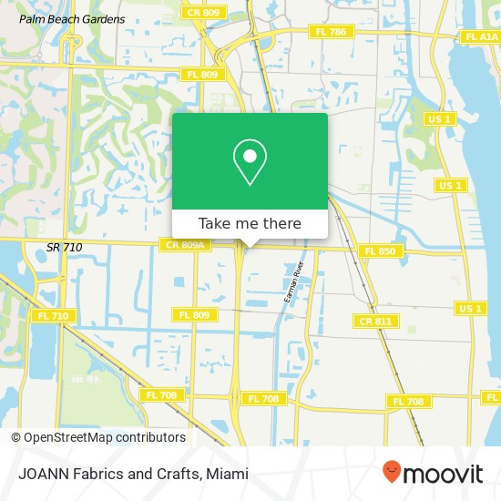 JOANN Fabrics and Crafts map