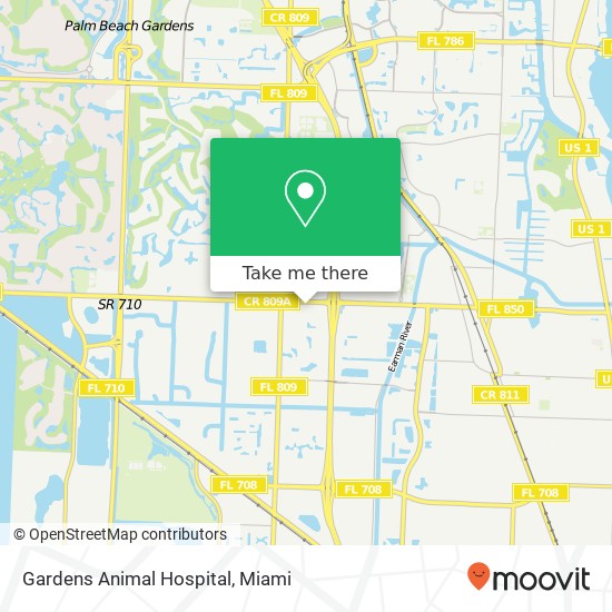 Gardens Animal Hospital map