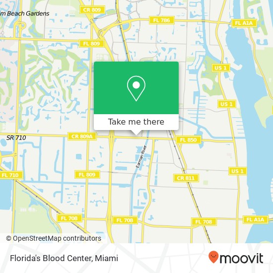 Mapa de Florida's Blood Center