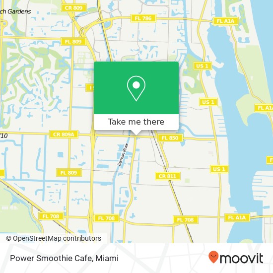 Mapa de Power Smoothie Cafe