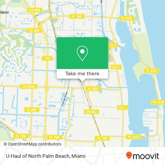 U-Haul of North Palm Beach map