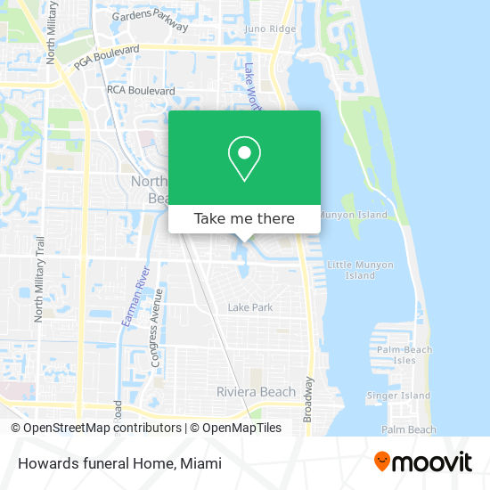 Howards funeral Home map