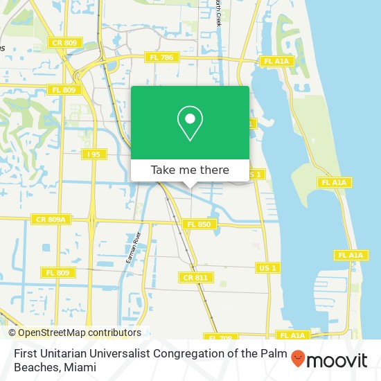 First Unitarian Universalist Congregation of the Palm Beaches map