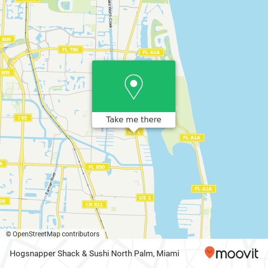 Hogsnapper Shack & Sushi North Palm map