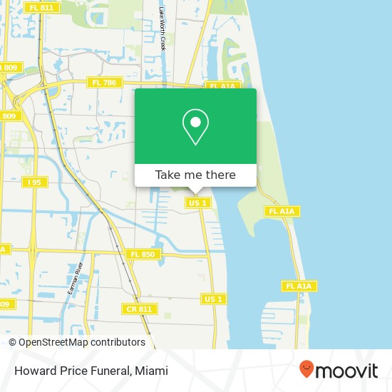 Howard Price Funeral map