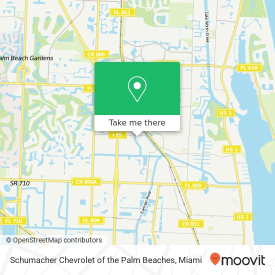 Schumacher Chevrolet of the Palm Beaches map