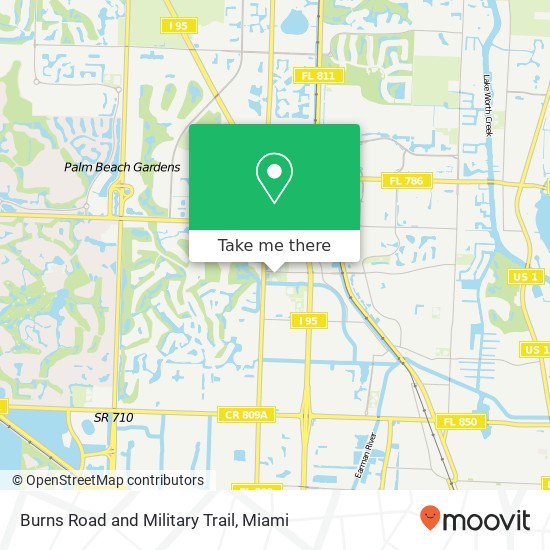 Burns Road and Military Trail map