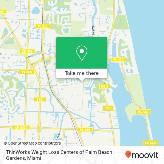 ThinWorks Weight Loss Centers of Palm Beach Gardens map