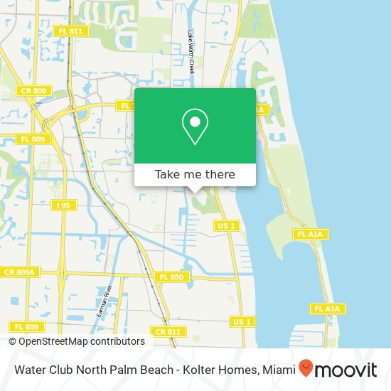 Mapa de Water Club North Palm Beach - Kolter Homes