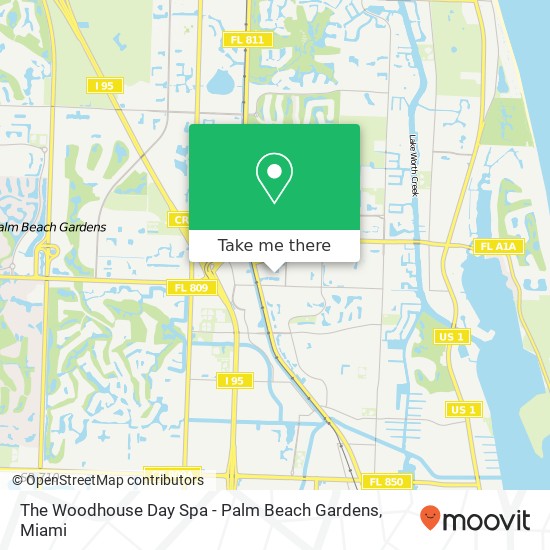 Mapa de The Woodhouse Day Spa - Palm Beach Gardens