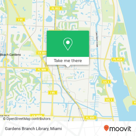 Mapa de Gardens Branch Library
