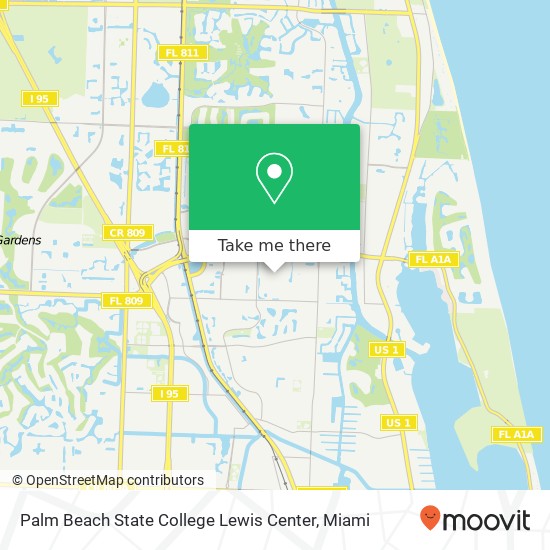 Mapa de Palm Beach State College Lewis Center