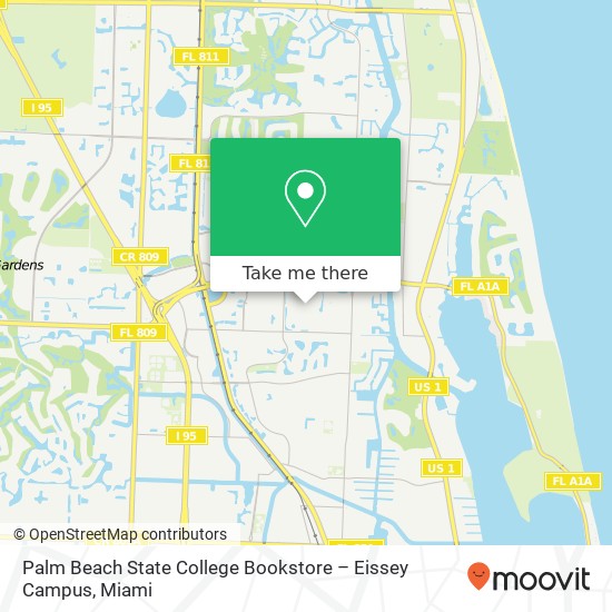 Palm Beach State College Bookstore – Eissey Campus map