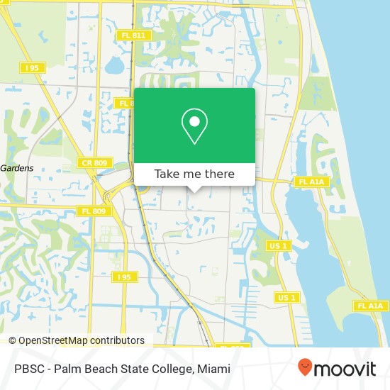 PBSC - Palm Beach State College map