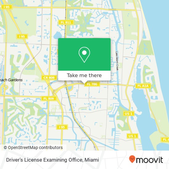 Driver's License Examining Office map