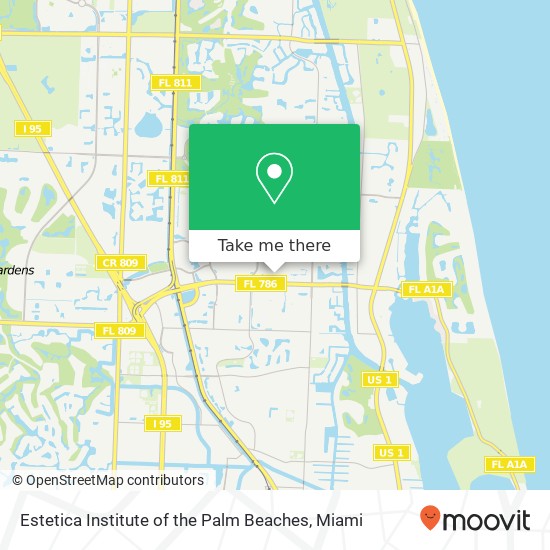 Estetica Institute of the Palm Beaches map