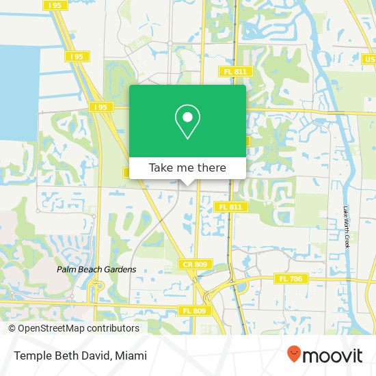 Temple Beth David map