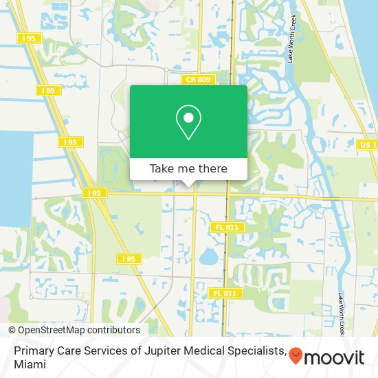 Primary Care Services of Jupiter Medical Specialists map