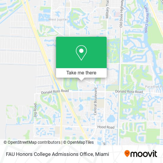 FAU Honors College Admissions Office map