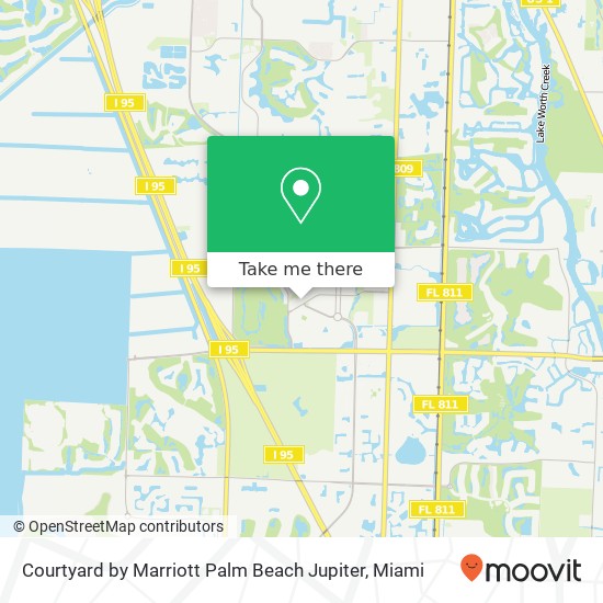Mapa de Courtyard by Marriott Palm Beach Jupiter