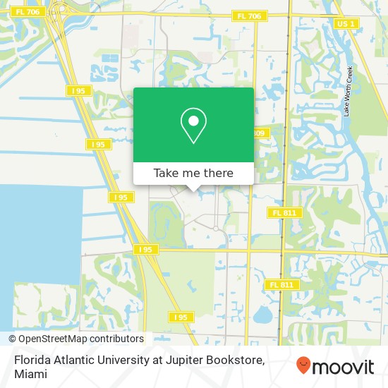 Mapa de Florida Atlantic University at Jupiter Bookstore