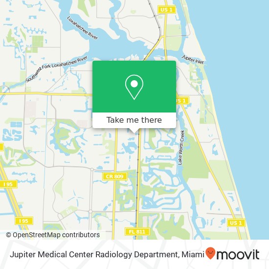Mapa de Jupiter Medical Center Radiology Department
