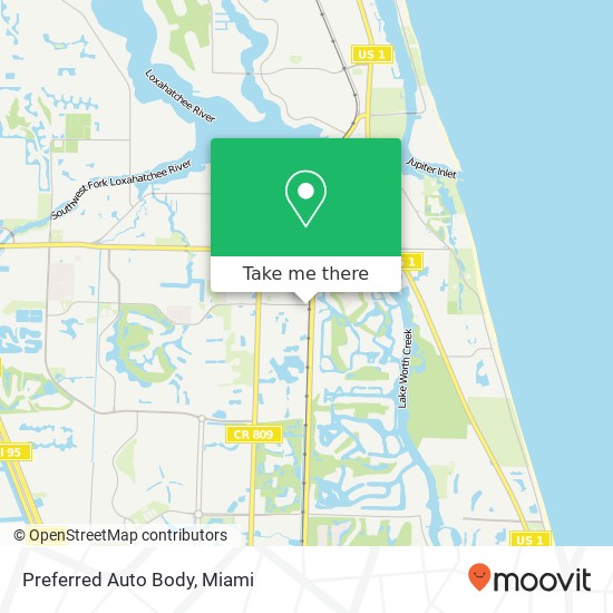 Preferred Auto Body map