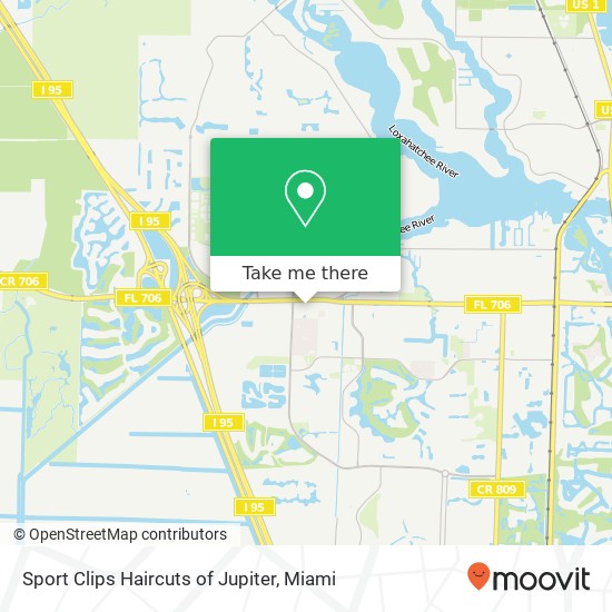 Sport Clips Haircuts of Jupiter map