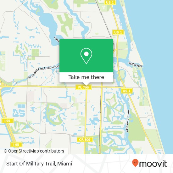 Start Of Military Trail map